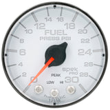 GAUGE, FUEL PRESS, 2 1/16", 30PSI, STEPPER MOTOR W/PEAK & WARN, WHT/BLK, SPEK — Red (P316128)