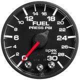 GAUGE, FUEL PRESS, 2 1/16", 30PSI, STEPPER MOTOR W/PEAK & WARN, BLK/BLK, SPEK — Red (P316328)