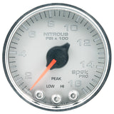 2-1/16" NITROUS PRESSURE, 0-1600 PSI, SPEK-PRO, SILVER/CHROME