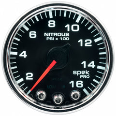 AutoMeter 2-1/16" Nitrous Pressure, 0-1600 PSI, Spek-Pro, Black/Chrome