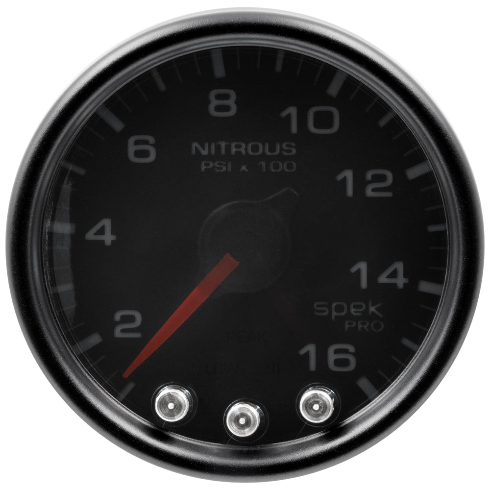 AutoMeter 2-1/16" Nitrous Pressure, 0-1600 PSI, Spek-Pro, Black/Black (P32052)