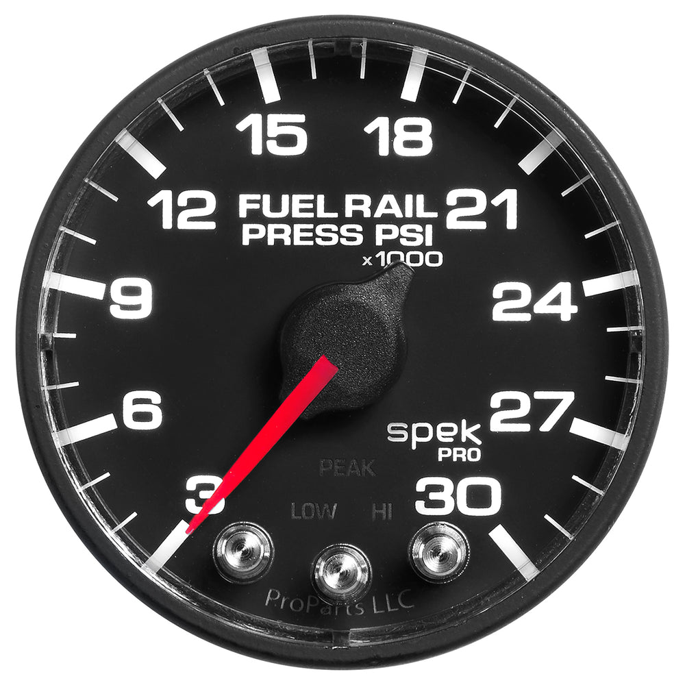 AutoMeter 2-1/16" Fuel Rail Pressure, 3-30K PSI, Spek-Pro, Black/Black (P321328)