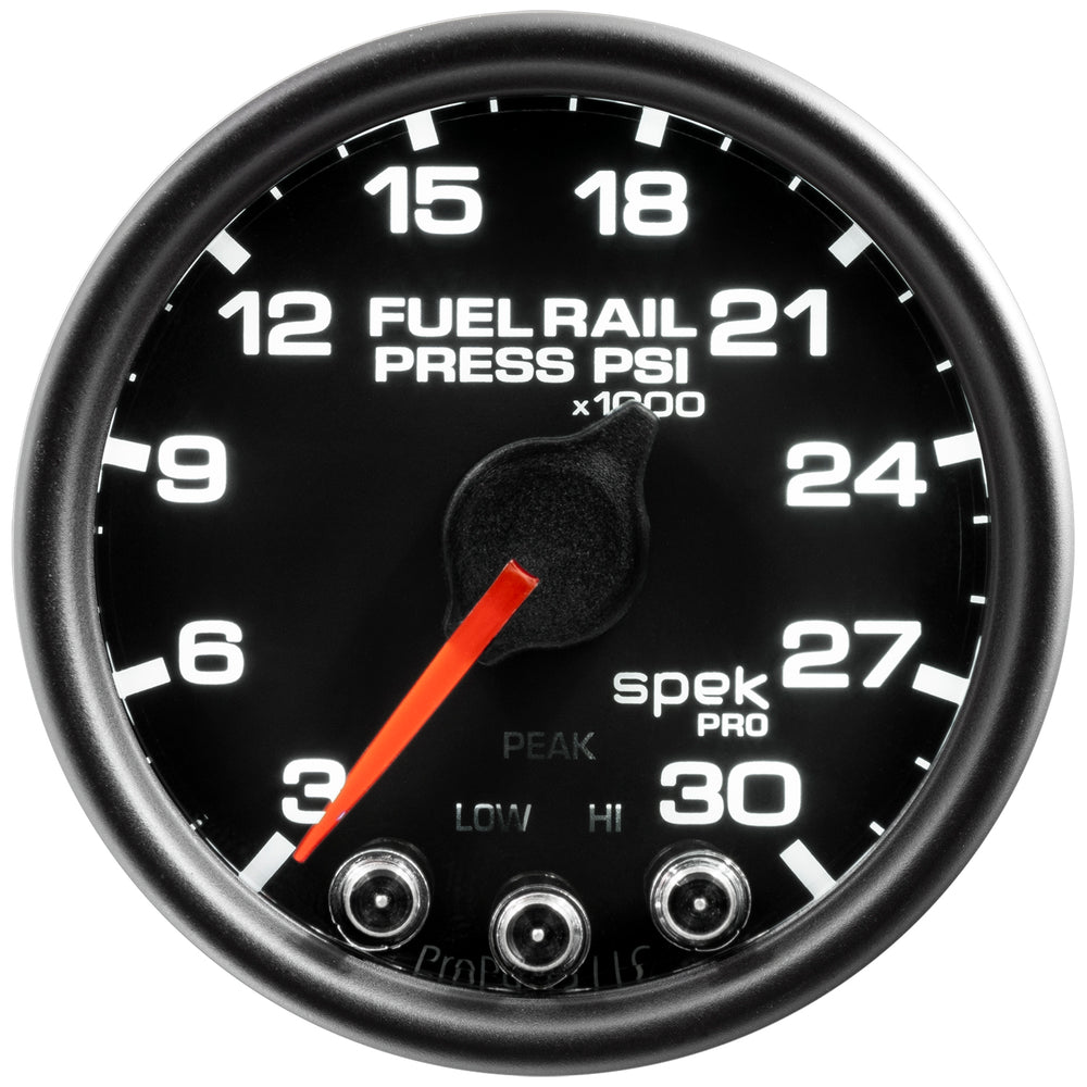 AutoMeter 2-1/16" Fuel Rail Pressure, 3-30K PSI, Spek-Pro, Black/Black (P32132)
