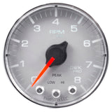 GAUGE, TACH, 2 1/16", 8K RPM, W/ SHIFT LIGHT & PEAK MEM, SLVR/CHRM, SPEK-PRO — Red (P334218)