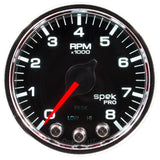 GAUGE, TACH, 2 1/16", 8K RPM, W/ SHIFT LIGHT & PEAK MEM, BLK/CHRM, SPEK-PRO — Red (P33431)