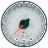 GAUGE, TACH, 2 1/16", 11K RPM, W/ SHIFT LIGHT & PEAK MEM, SLVR/BLK, SPEK-PRO — Red (P336228)