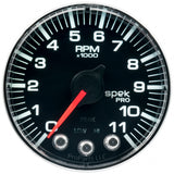 GAUGE, TACH, 2 1/16", 11K RPM, W/ SHIFT LIGHT & PEAK MEM, BLK/CHRM, SPEK-PRO — Red (P336318)