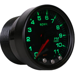 AutoMeter Gauge, Tach, 2 1/16", 11K RPM, W/ Shift Light & Peak Mem, Blk/Smke/Blk, Spek-Pro