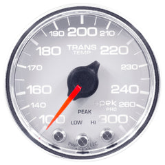 AutoMeter Gauge, Trans Temp, 2 1/16", 300°F, Stepper Motor W/PK & Wrn, Wht/Chrm, Spek-Pro — Red (P34211)