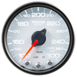 GAUGE, TRANS TEMP, 2 1/16", 300?F, STEPPER MOTOR W/PEAK & WRN, WHT/BLK, SPEK-PRO