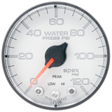GAUGE, WATER PRESS, 2 1/16", 120PSI, STEPPER MOTOR W/PEAK & WARN, WHT/BLK, SPEK — Red (P345128)