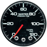 GAUGE, WATER PRESS, 2 1/16", 120PSI, STEPPER MOTOR W/PEAK & WARN, BLK/BLK, SPEK — Red (P345328)