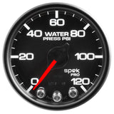 GAUGE, WATER PRESS, 2 1/16", 120PSI, STEPPER MOTOR W/PEAK & WARN, BLK/BLK, SPEK — Red (P34532)