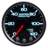 GAUGE, WATER PRESS, 2 1/16", 120PSI, STEPPER MTR W/PK & WRN, BLK/SMOKE/BLK, SPEK