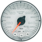 GAUGE, WATER TEMP, 2 1/16", 300?F, STEPPER MOTOR W/PEAK & WARN, SLVR/BLK, SPEK — Red (P346228)