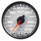 GAUGE, WATER TEMP, 2 1/16", 300?F, STEPPER MOTOR W/PEAK & WARN, SLVR/BLK, SPEK — Red (P34622)