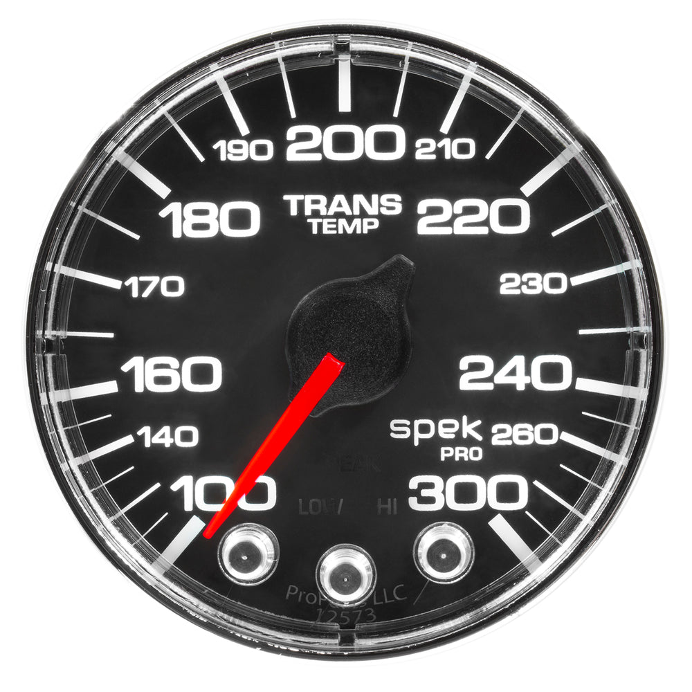 AutoMeter Gauge, Water Temp, 2 1/16", 300°F, Stepper Motor W/Peak & Warn, Blk/Chrm, Spek — Red (P346318)