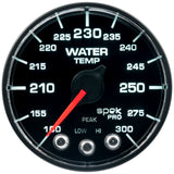 2-1/16" WATER TEMPERATURE, 100-300 F, SPEK-PRO, BLACK/BLACK, ECU (P546328-N2)