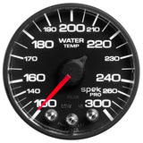 2-1/16" WATER TEMPERATURE, 100-300 F, SPEK-PRO, BLACK/BLACK, ECU (P546328)