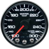 2-1/16" WATER TEMPERATURE, 100-300 F, SPEK-PRO, BLACK/BLACK, ECU (P54632)