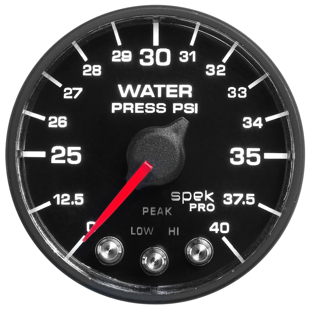 AutoMeter 2-1/16" Water Pressure, 0-40 PSI, Spek-Pro, Black/Black, ECU