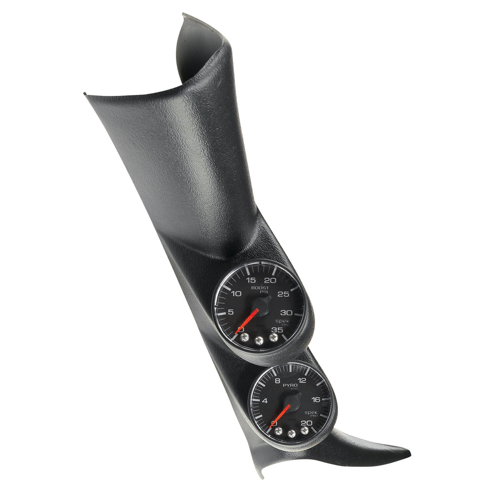 AutoMeter Diesel Gauge Kit, A-Pillar, GM 01-07, Boost/EGT, 35PSI/2000°F, Blk, Spek-Pro