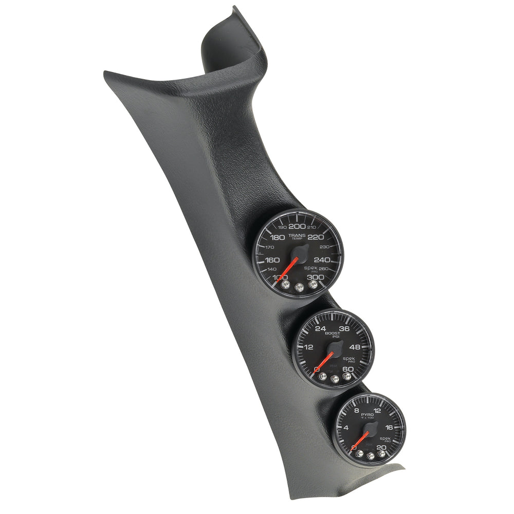 AutoMeter Pillar Kit, 0-35 PSI/0-2000 F/100-300 F, 99-07 Ford Superduty, Spek-Pro, Black (P73011)