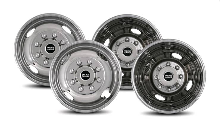 Pacific Dualies Wheel Skins 05-25 F350 Super Duty 17" 8 Lug 4 Vent Holes Exc. Aluminum Wheels