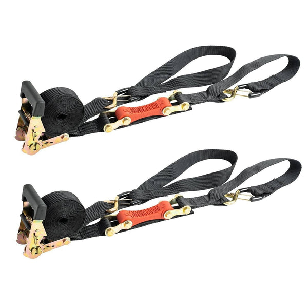 Perfect Bungee 7' X 1.5" Shockstrap Ratchet Tie Down Pair