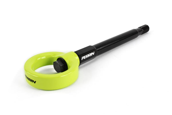 PERRIN 08-14 Subaru WRX & STI / 08-11 Impreza / 05-09 Legacy Tow Hook Kit (Front) - Neon Yellow