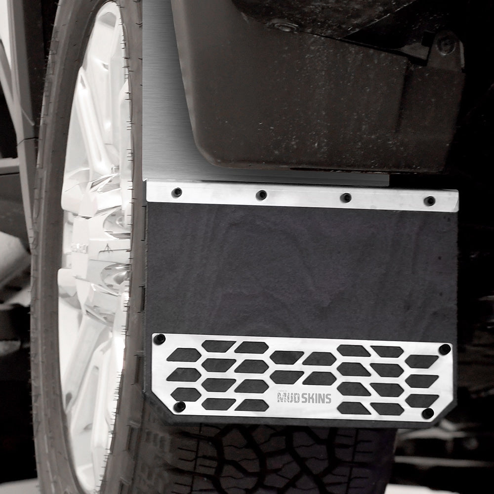 Putco 19C Silverado 1500/SIERRA 1500 REAR 2 PC MUD Skins Solid Brushed Stainless STEE