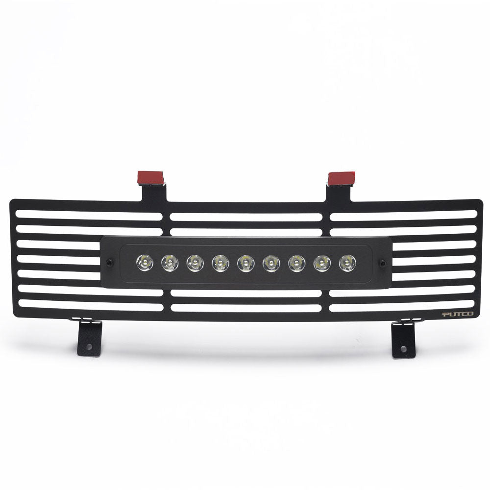 Putco 1116 F250/F350 Super DUTY Stainless Steel Bumper Insert Black BAR Design W/10IN Luminix LI (87165L)