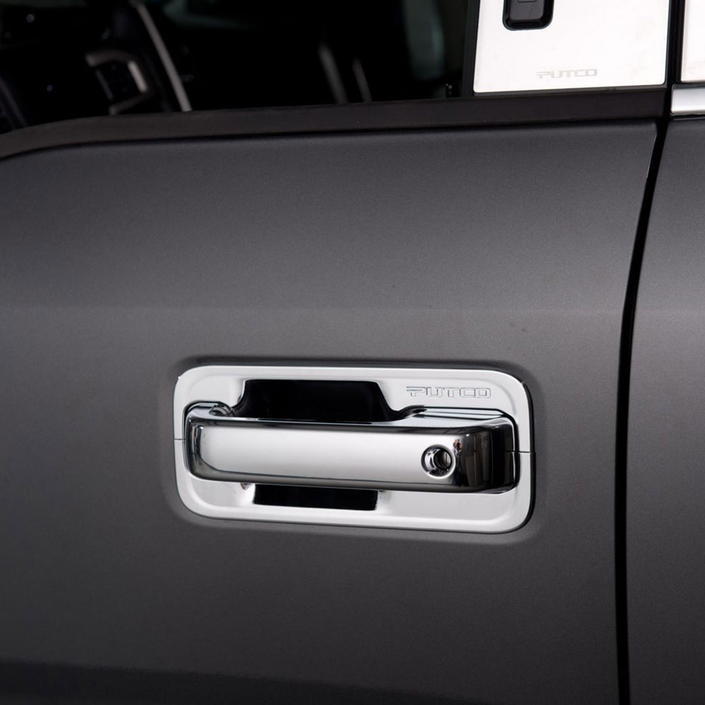 Putco 1520 F150 4DR Deluxe Chrome DOOR Handle Covers W/DRIVER KEYHOLE(COVERS Functional SENSORS)
