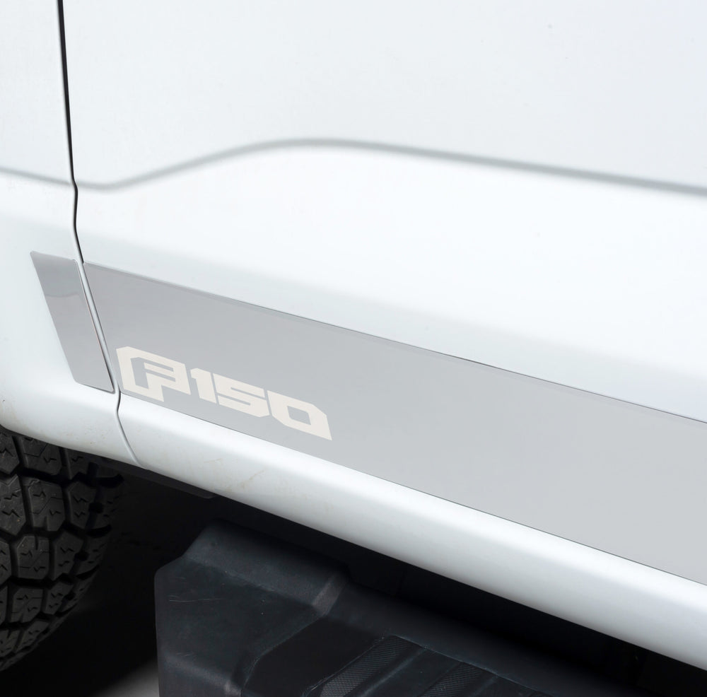 Putco 21C F150 Super CREW 6.5 FT(4.25IN TALL/12 PIECES)POLISHED SS Licensed Rocker Panels
