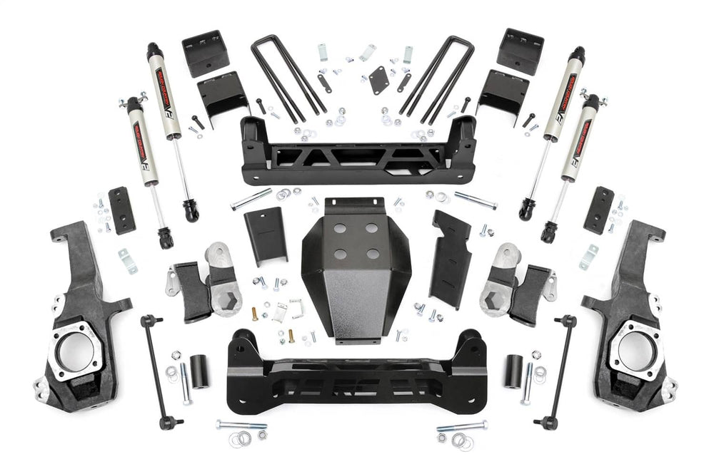 Rough Country 5" Lift Kit with V2 Monotube Shocks - 20-26 Silverado/Sierra HD Without Overloads (EXCLUDING AT4X/ZR2)