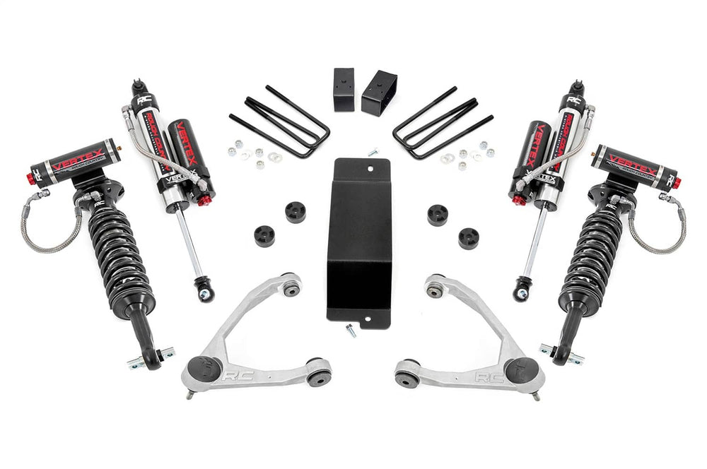 Rough Country 3.5" Lift Kit - 07-16 Silverado / Sierra 1500 with Vertex Coilovers - Forged Uca