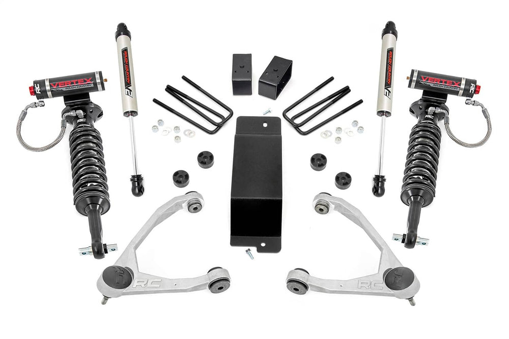 Rough Country 3.5" Lift Kit - 07-16 Silverado / Sierra 1500 with Vertex Coilovers / V2 - Forged Uca