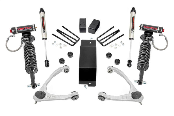 Rough Country Ensemble de rehaussement 3.5 po - 07-16 Silverado / Sierra 1500 avec combinés filetés Vertex / V2 - bras de suspension supérieurs forgés