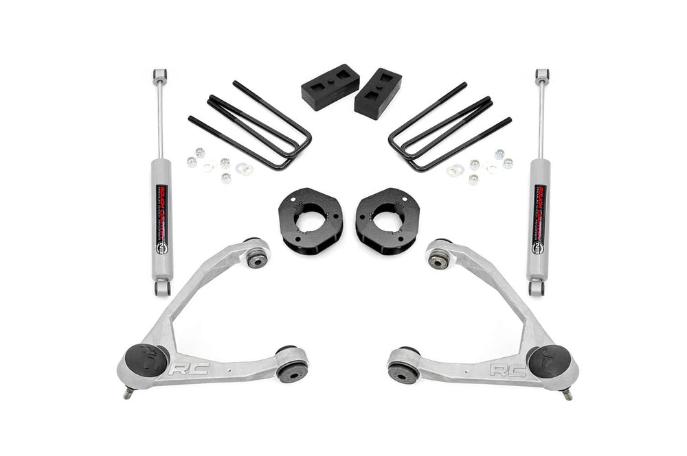 Rough Country 3.5" Lift Kit - 07-16 Silverado / Sierra 1500 with Forged Uca - Cast Steel
