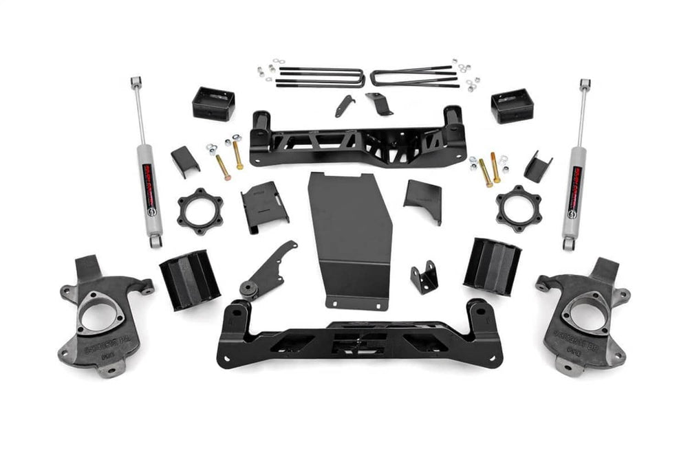 Rough Country 5" Lift Kit with Strut Spacers and N3 Rear Shocks | 14-18 Silverado / Sierra 1500 with Cast Steel