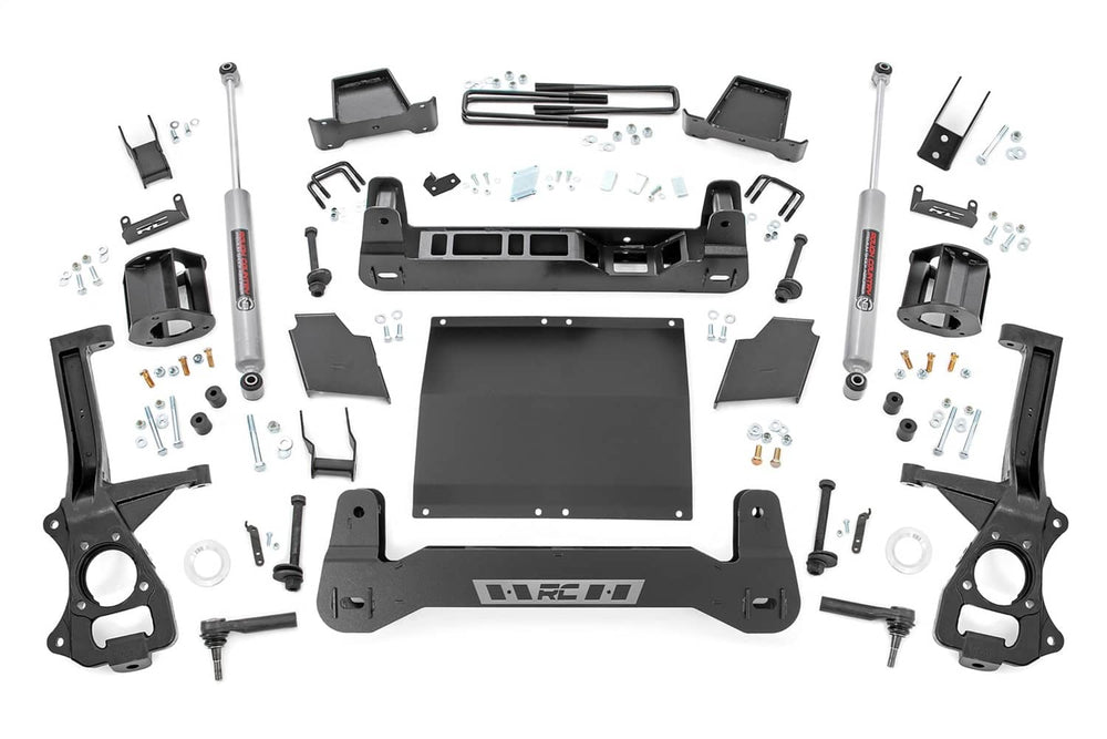 Rough Country 4" Lift Kit — 2.7L Gas / 3.0L Diesel — 2019-2024 Chevrolet Silverado 1500 Trail Boss / GMC Sierra 1500 AT4 (27531D)