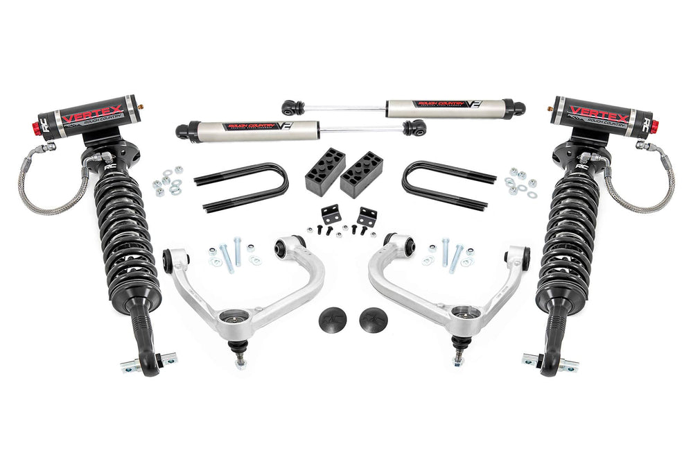 Rough Country 3" Lift Kit with Vertex Coilovers Fabbed Uca - 21-25 F150 4WD (EXC FX4)