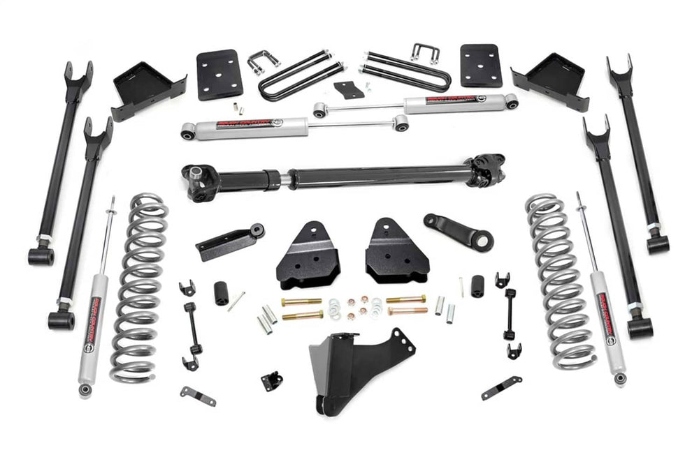 Rough Country 6" Lift Kit - 17-22 Super Duty Diesel 4-LINK - Overloads - D/S