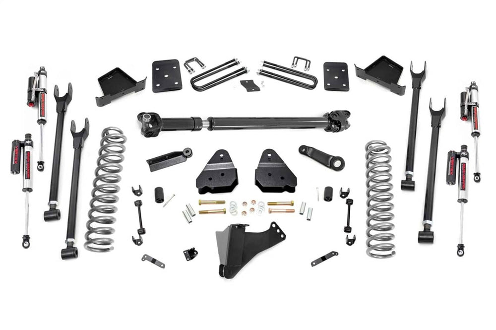 Rough Country 6" Lift Kit - 17-22 Super Duty with Vertex Coilovers - NO Overload - 4 Link - D/S