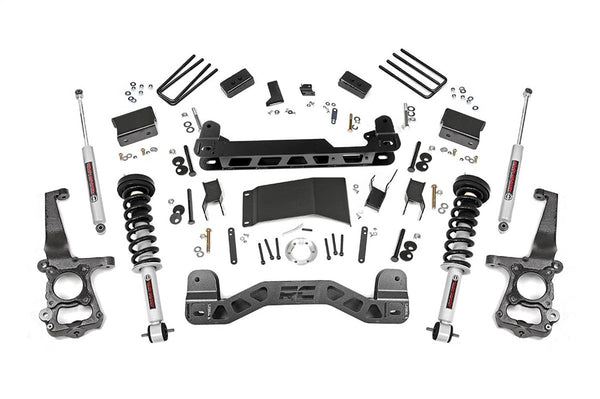 Rough Country Ensemble de rehaussement 4 po - 15-20 F150 4WD avec jambes de force N3