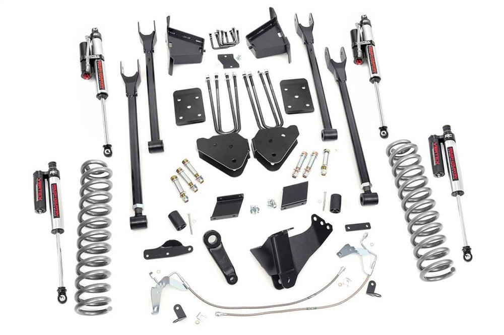 Rough Country 6" Lift Kit - 15-16 Super Duty - 4-LINK - Overloads with Vertex Coilovers