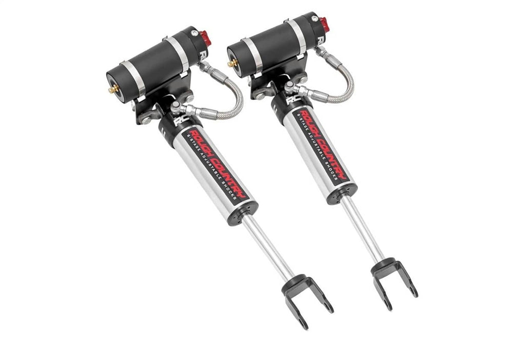 Rough Country Vertex 2.5 Adj Front Shocks - 11-19 Silverado/Sierra 2500HD/3500HD with 3-5" Lift