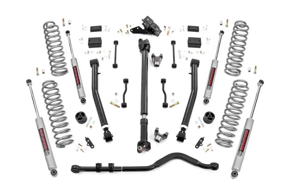 Rough Country 3.5" Lift Kit - 18-24 Wrangler JL Rubicon - Adj Lower - FR D/S