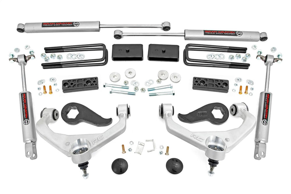 Rough Country 3" Lift Kit with N3 Premium Shocks - 20-26 Silverado/Sierra HD Without Overloads (EXCLUDING AT4X/ZR2)