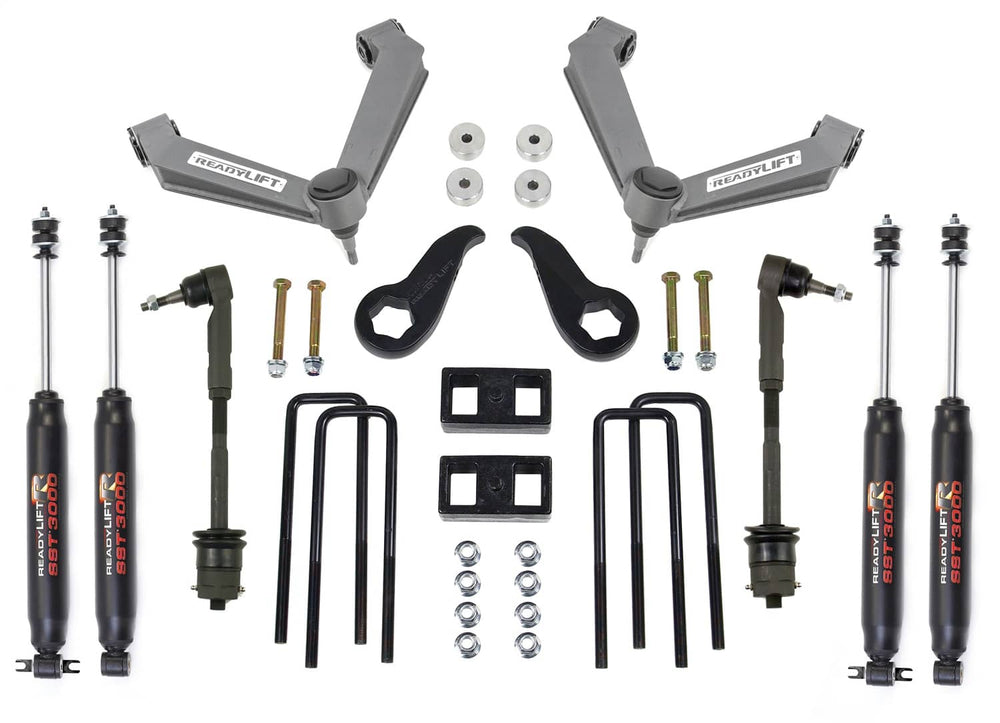 ReadyLift 3.5" FRONT/2" Rear Lift Kit 11-19 Silverado/Sierra HD Gas or Diesel Includes SST3000 Shocks — 2011-2019 Chevrolet Silverado 2500 HD, select trims; 2011-2019 GMC Sierra 2500 HD, select trims (693514)